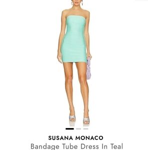 Susana Monaco Strapless Dress in Mint Green